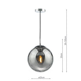 Dar Ripple Pendant Polished Chrome & Smoked Glass –  from Amos Lighting + Home