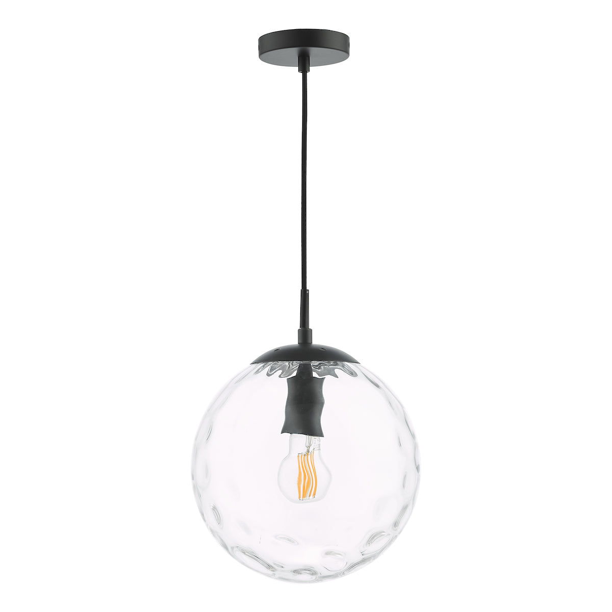 Dar Ripple Pendant Matt Black & Clear Glass –  from Amos Lighting + Home