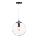 Dar Ripple Pendant Matt Black & Clear Glass –  from Amos Lighting + Home