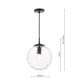 Dar Ripple Pendant Matt Black & Clear Glass –  from Amos Lighting + Home