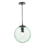 Dar Ripple Pendant Matt Black & Green Glass –  from Amos Lighting + Home