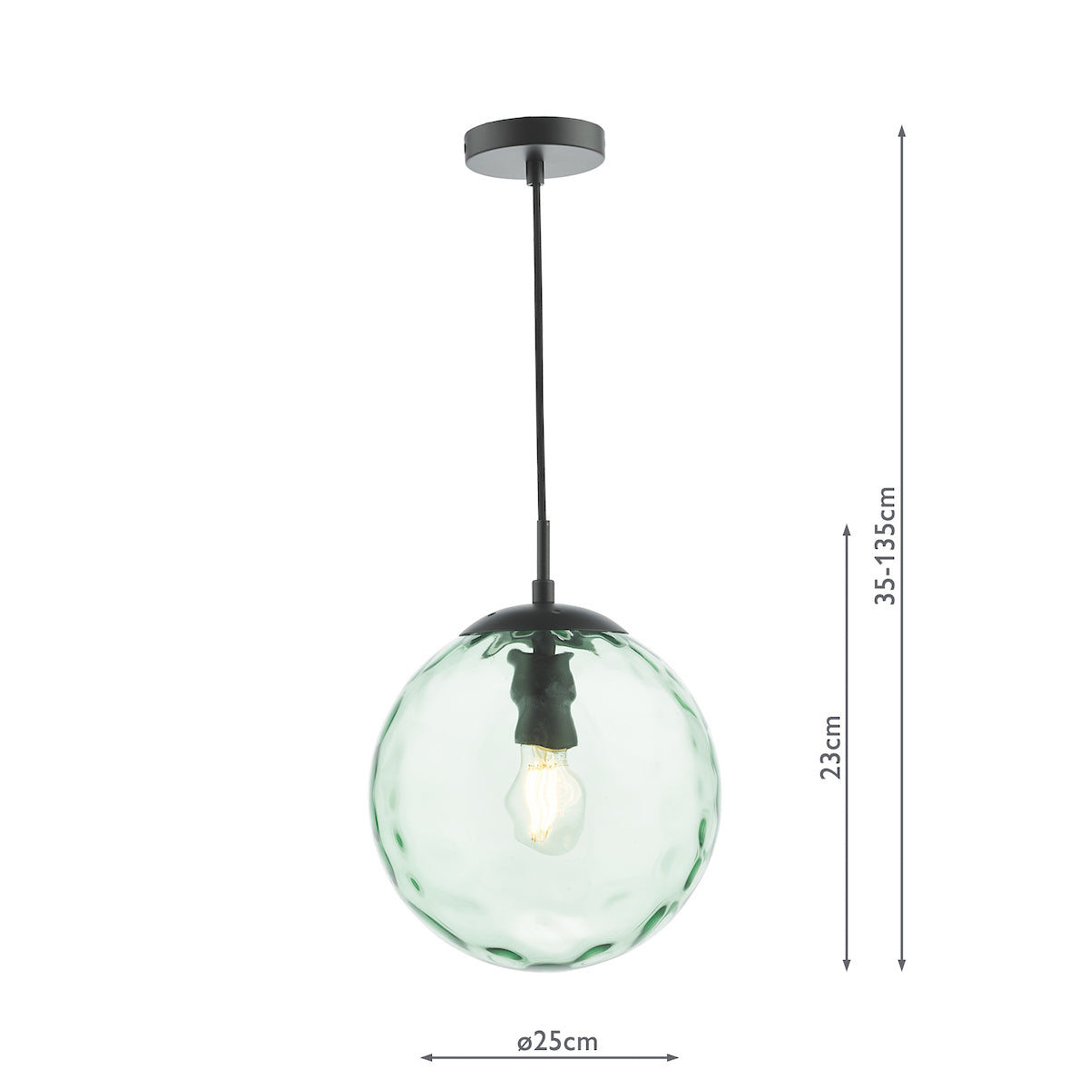 Dar Ripple Pendant Matt Black & Green Glass –  from Amos Lighting + Home