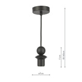 Dar 1 Light Matt Black E27 Suspension