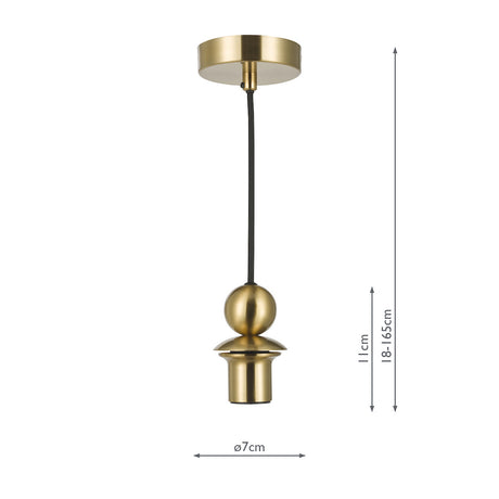 Dar 1 Light E27 Satin Brass Suspension