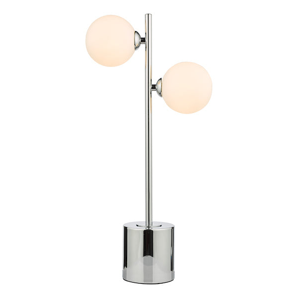 Dar Spiral Table Lamp Polished Chrome with Opal Shades –  from Amos Lighting + Home