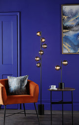 Dar Spiral Floor Lamp Black with Smoked Shades –  from Amos Lighting + Home