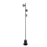 Dar Spiral 3 Light Floor Lamp Matt Black & Smoked Glass –  from Amos Lighting + Home