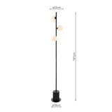 Dar Spiral 3 Light Floor Lamp Matt Black & Opal Glass –  from Amos Lighting + Home