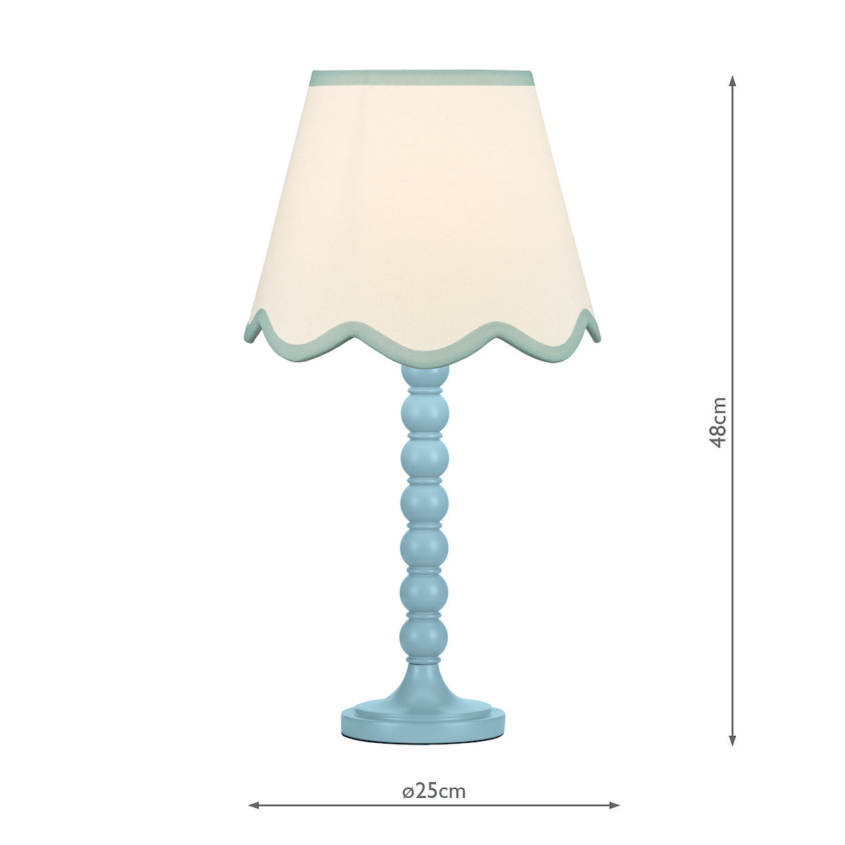 Dar Spool Table Lamp Blue With Poma Shade