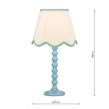 Dar Spool Table Lamp Blue With Poma Shade