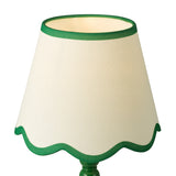 Dar Poma Natural Linen Tapered Drum Shade 25cm Green Trim