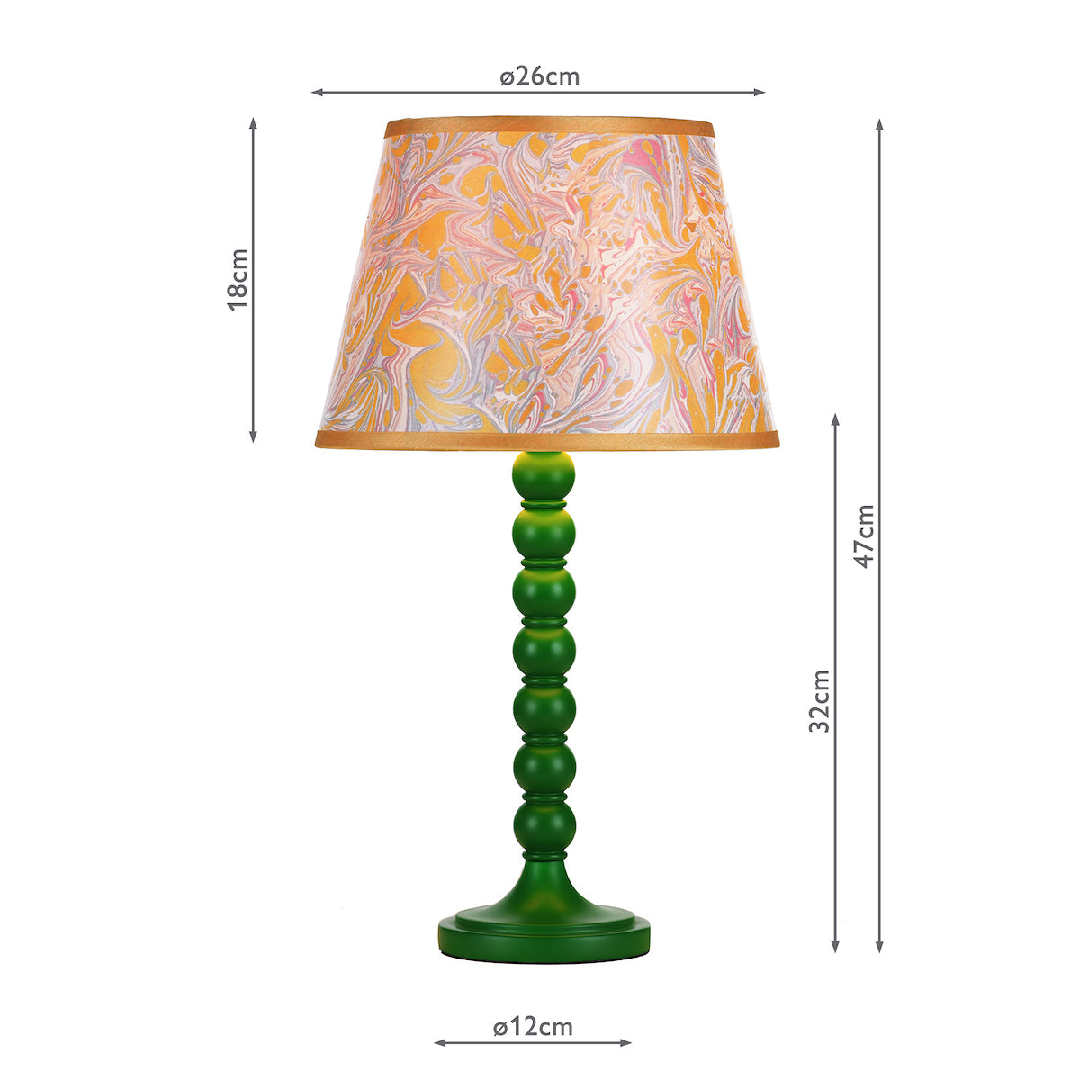 Dar Spool Table Lamp Gloss Green Base from Amos Lighting + Home