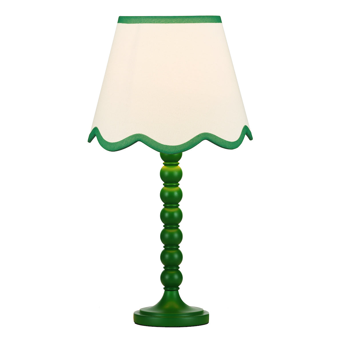 Dar Spool Table Lamp Green With Poma Shade