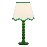 Dar Spool Table Lamp Green With Poma Shade
