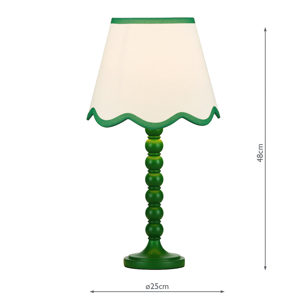 Dar Spool Table Lamp Green With Poma Shade