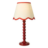 Dar Spool Table Lamp Red With Poma Shade