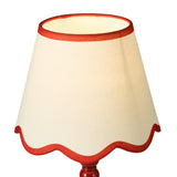 Dar Poma Natural Linen Tapered Drum Shade 25cm Red Trim
