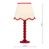 Dar Spool Table Lamp Red With Poma Shade