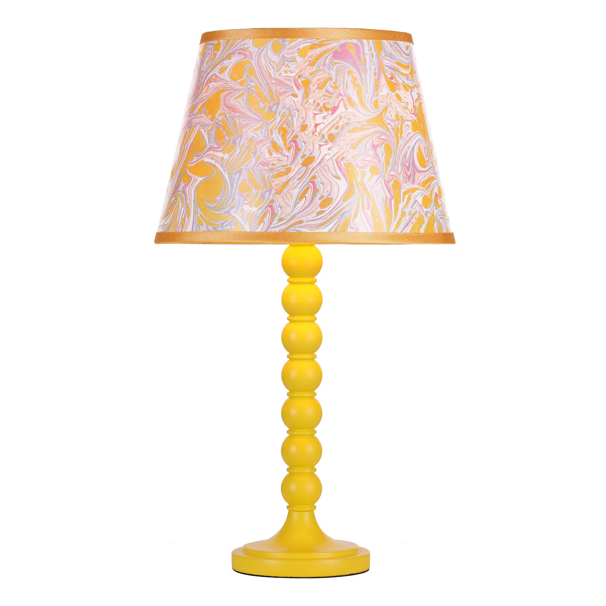 Dar Spool Table Lamp Gloss Yellow Base from Amos Lighting + Home