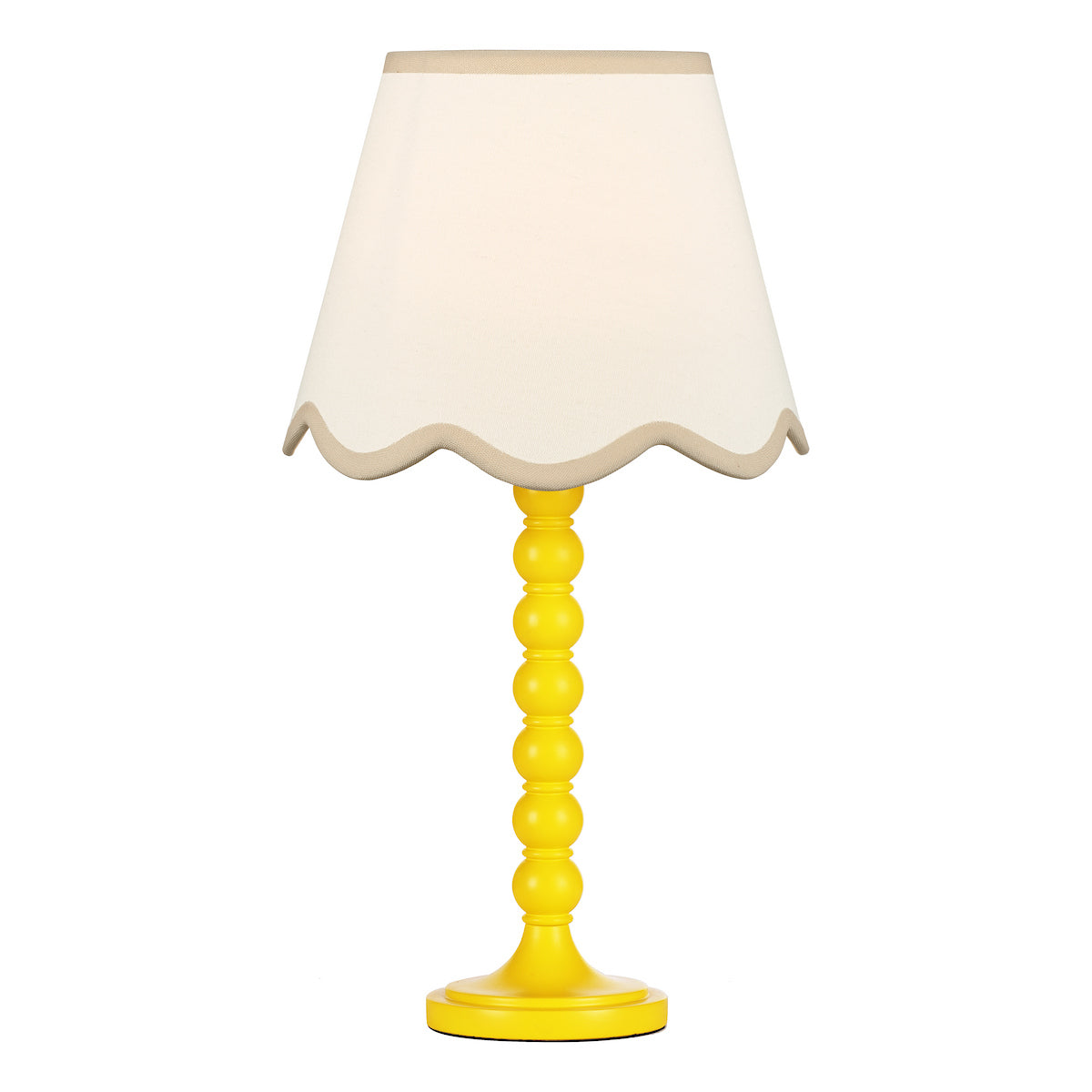 Dar Spool Table Lamp Yellow With Poma Shade