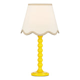 Dar Spool Table Lamp Yellow With Poma Shade
