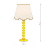 Dar Spool Table Lamp Yellow With Poma Shade