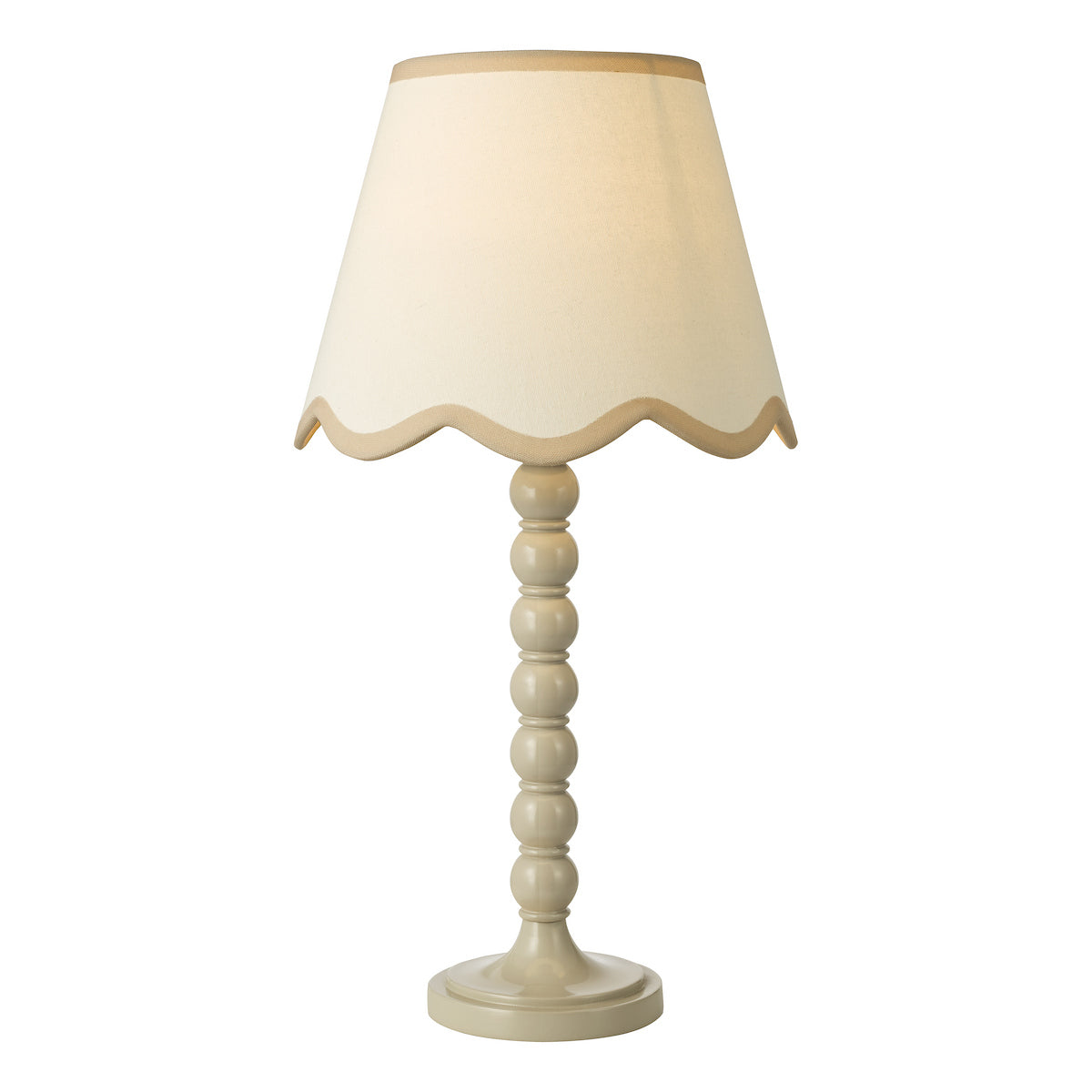 Dar Spool Table Lamp Taupe With Poma Shade