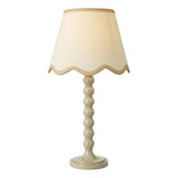 Dar Spool Table Lamp Taupe With Poma Shade