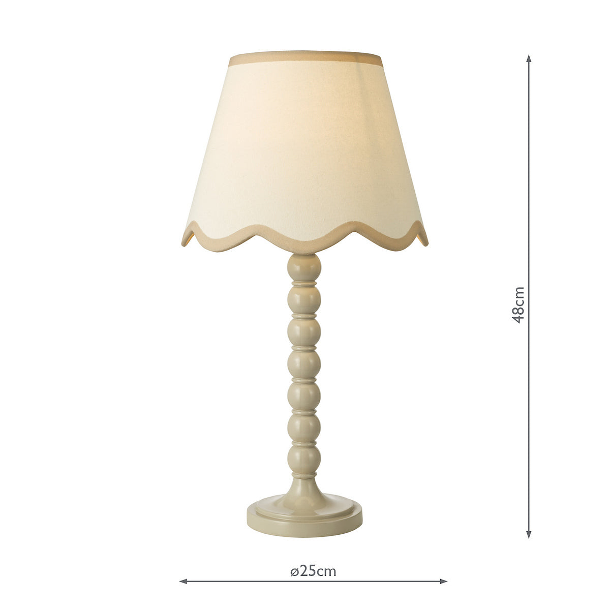 Dar Spool Table Lamp Taupe With Poma Shade