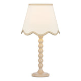 Dar Spool Table Lamp Taupe With Poma Shade