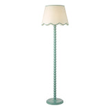 Dar Spool Floor Lamp Blue With Poma Shade