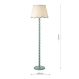 Dar Spool Floor Lamp Blue With Poma Shade