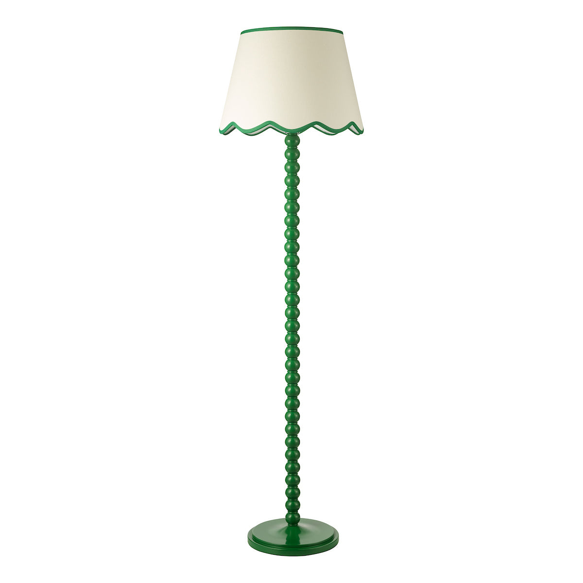 Dar Spool Floor Lamp Green With Poma Shade