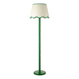 Dar Spool Floor Lamp Green With Poma Shade