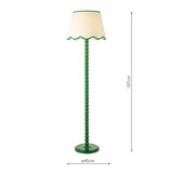 Dar Spool Floor Lamp Green With Poma Shade