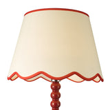 Dar Spool Floor Lamp Red With Poma Shade