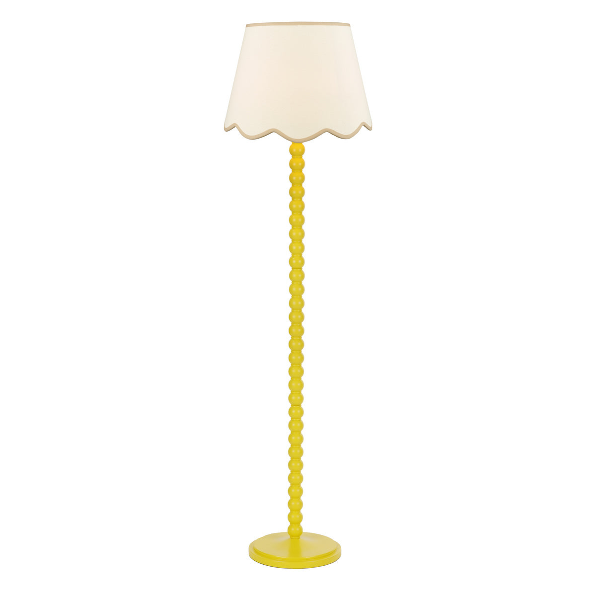 Dar Spool Floor Lamp Yellow With Poma Shade