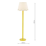 Dar Spool Floor Lamp Yellow With Poma Shade