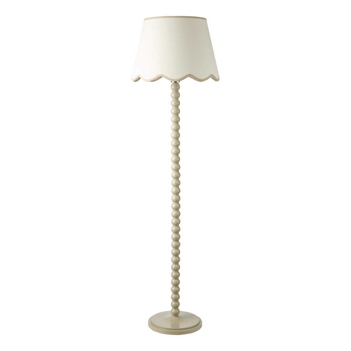 Dar Spool Floor Lamp Taupe With Poma Shade
