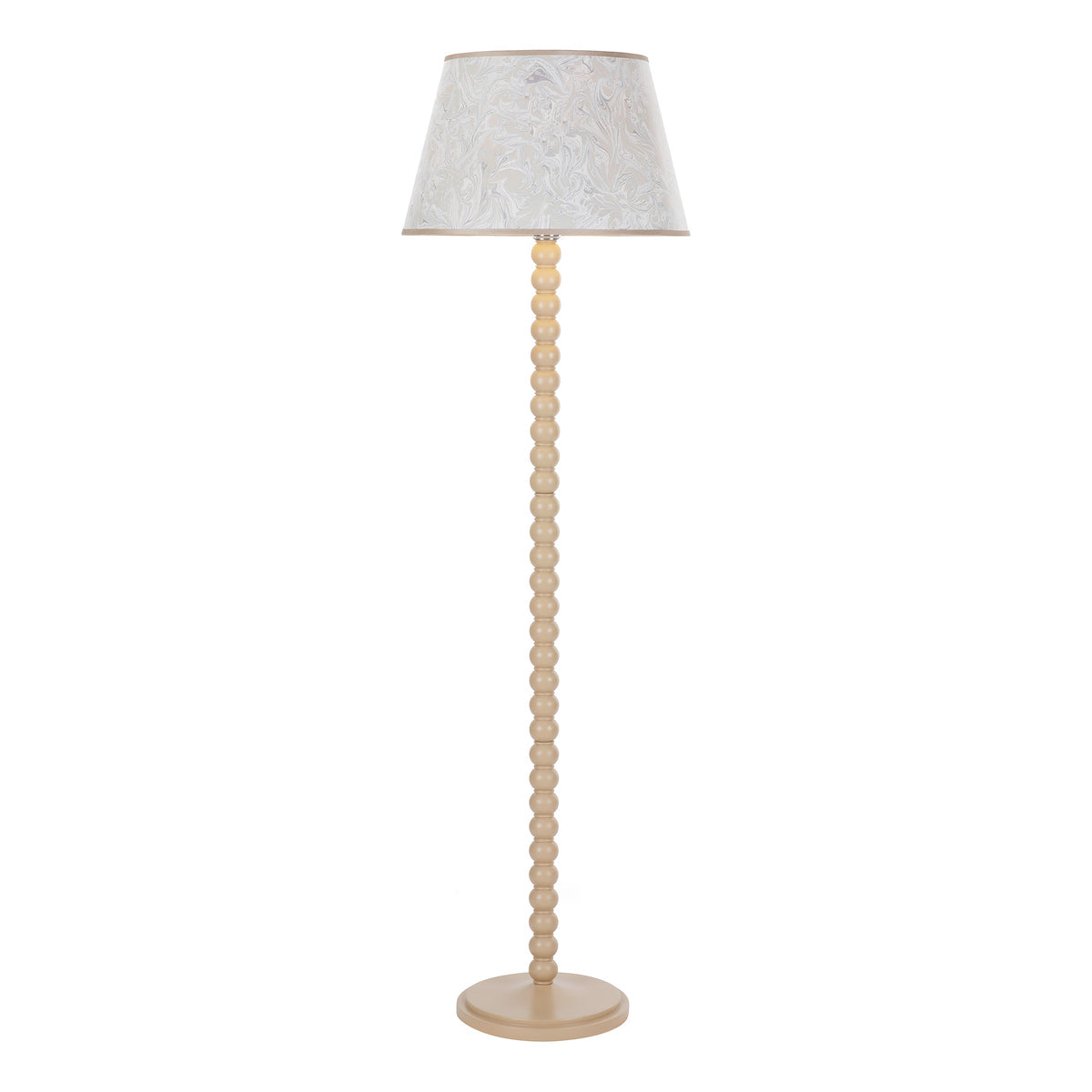 Dar Spool Floor Lamp Gloss Taupe Base from Amos Lighting + Home