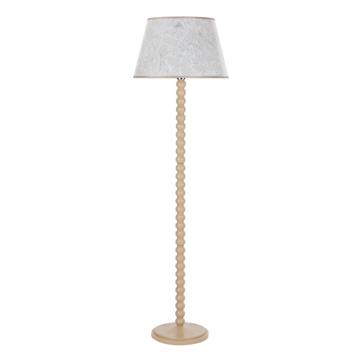 Dar Spool Floor Lamp Gloss Taupe Base from Amos Lighting + Home