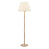 Dar Spool Floor Lamp Taupe With Poma Shade