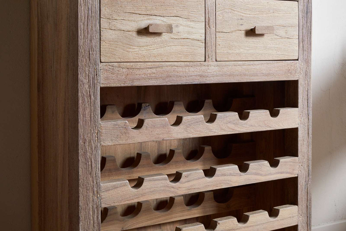 Nkuku Shanthi Reclaimed Wood Wine Rack Natural