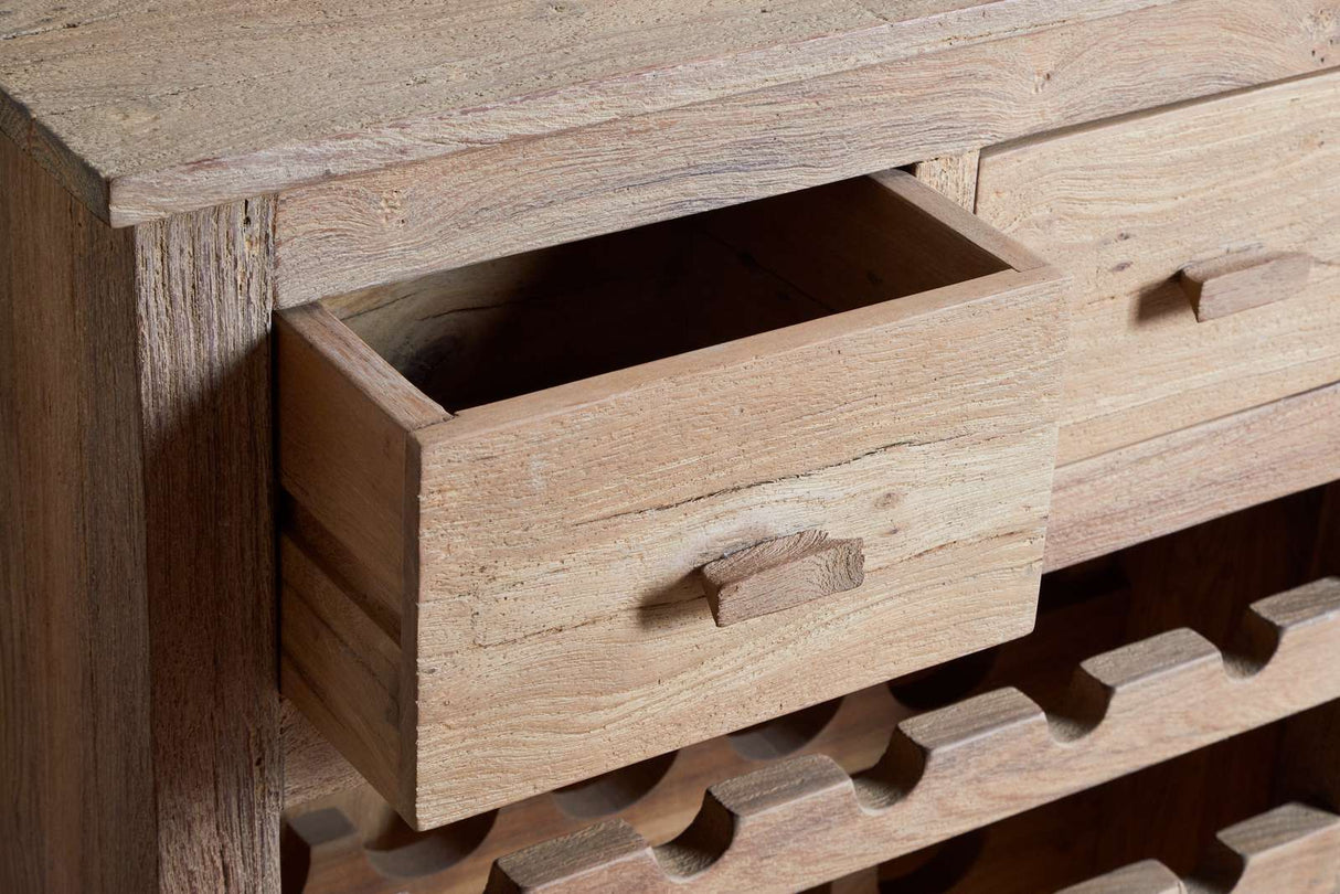 Nkuku Shanthi Reclaimed Wood Wine Rack Natural