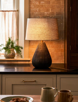 Garden Trading Cleeve Table Lamp Mango Wood, Antique Black