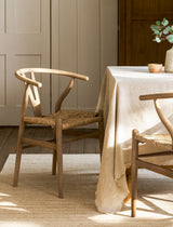 Garden Trading Chilthorne Wishbone Dining Chair - Ash Wood, Lime Wash, Set of 2