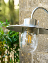 Garden Trading St Ives Swan Neck Light - Galvanised Steel, Silver