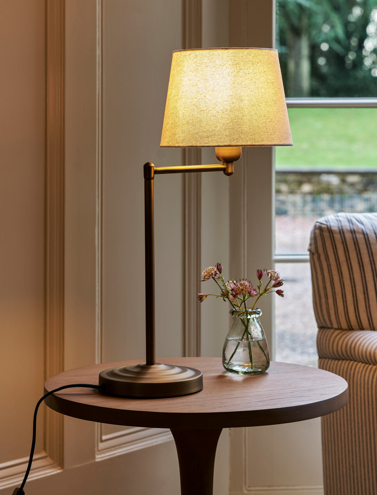 Garden Trading Peartree Table Lamp with Shade Antique Bronze