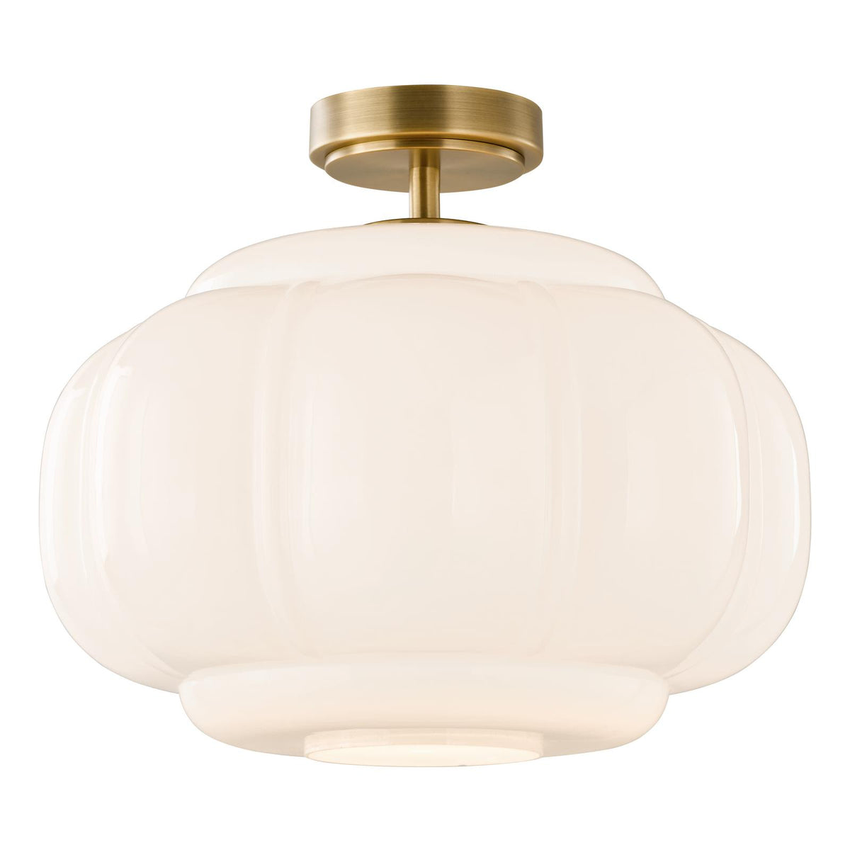 Dar Sumitra Flush Antique Bronze and Opal Glass