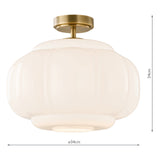 Dar Sumitra Flush Antique Bronze and Opal Glass